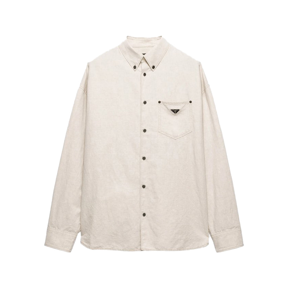 prada 프라다 샴브레이 내츄럴 오버셔츠 Chambray Shirt *국내배송*
