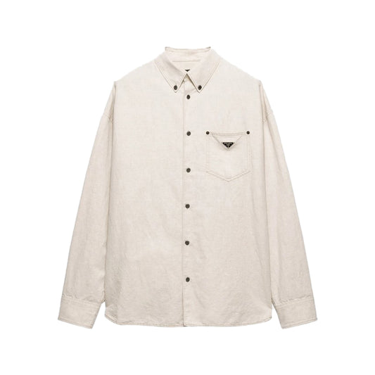 prada 프라다 샴브레이 내츄럴 오버셔츠 Chambray Shirt *국내배송*